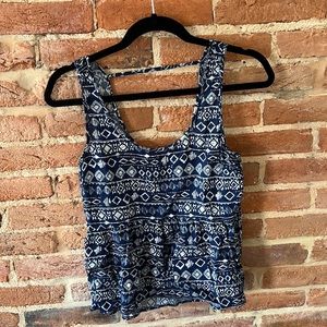 Forever 21 navy peplum flowy tank top